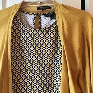 Banana Republic Mustard Women's dress with matching cardigan